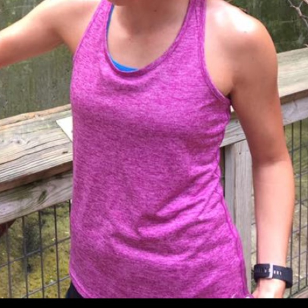 Pink Heathered Nike Razorback Tank Top - Picture 6 of 6